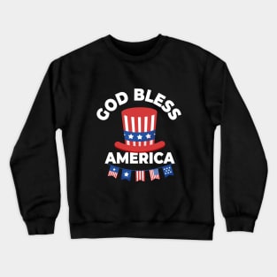 God Bless America For Patriotic Independence day 4th of July Crewneck Sweatshirt